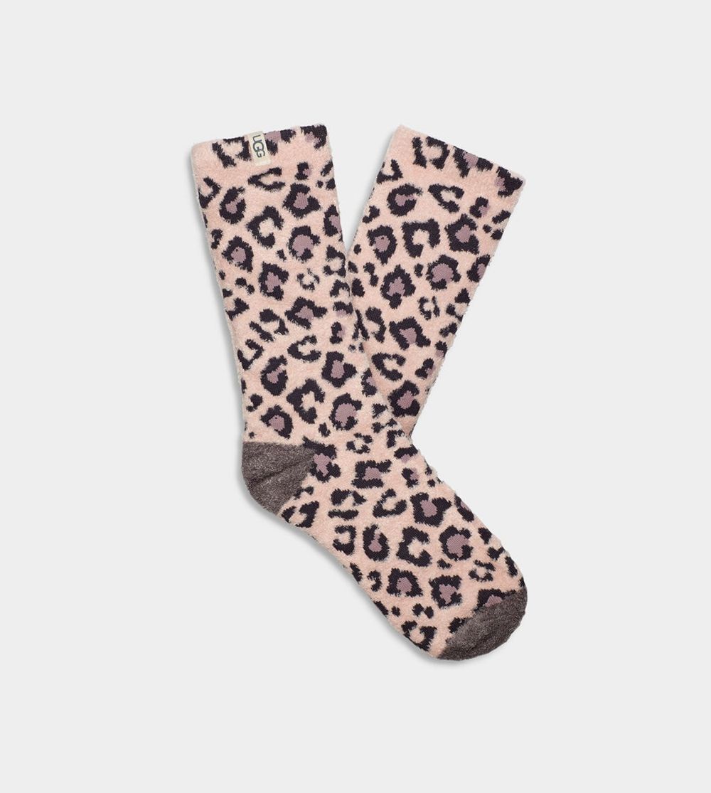 Ugg Socks Canada - Ugg Women's Leslie Graphic Crew Pink Leopard